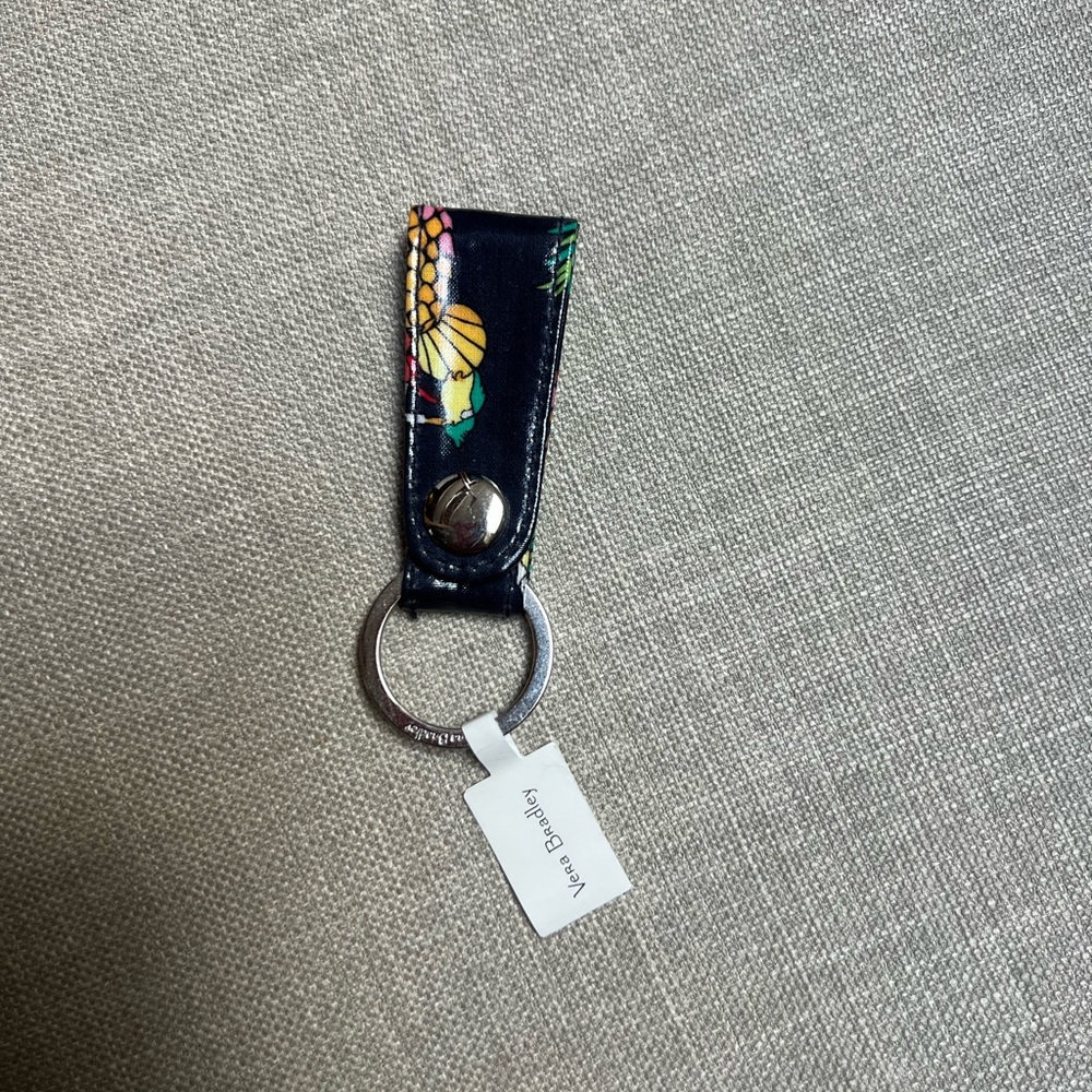 Vera Bradley KEY CHAIN FOB Silver Key Ring 4"